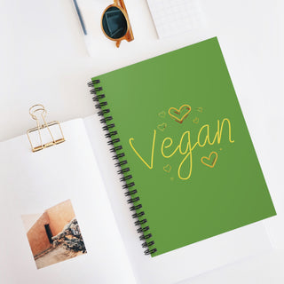 Vegan Hearts Spiral Notebook - Ruled Line