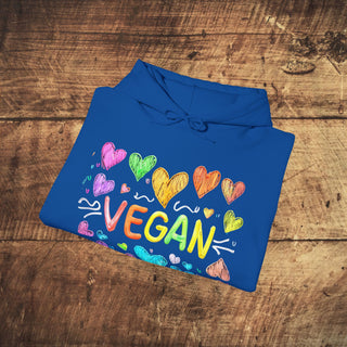 Vegan Hearts Heavy Blend™ Hooded Sweatshirt Printify