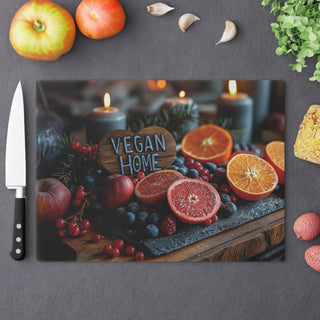 Vegan Home Tempered Glass Cutting Board Printify