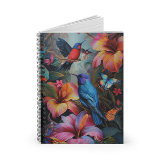 Birds and Butterflies Spiral Notebook - Ruled Line Printify