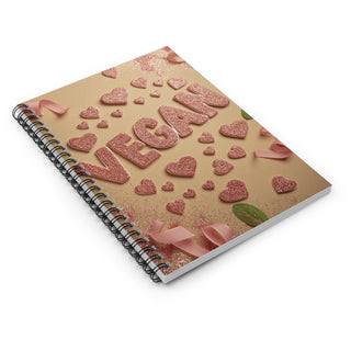 Vegan Hearts Spiral Notebook - Ruled Line Printify