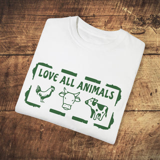 Love All Animals Garment-Dyed T-shirt Printify