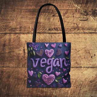 Vegan Hearts Tote Bag Printify