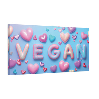 Vegan Hearts Classic Stretched Canvas Printify