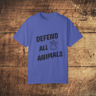 Defend All Animals Garment-Dyed T-shirt Printify