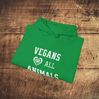 Vegans Love All Animals Heavy Blend™ Hooded Sweatshirt Printify