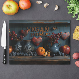 Vegan Home Tempered Glass Cutting Board Printify