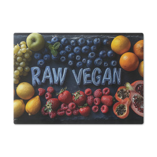 Raw Vegan Tempered Glass Cutting Board Printify