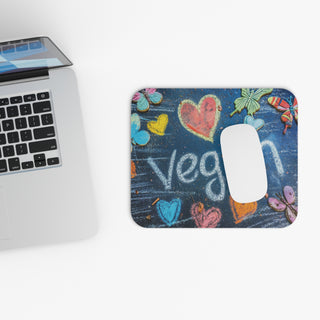 Vegan Hearts Mouse Pad (Rectangle) Printify