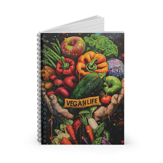 Vegan Life Spiral Notebook - Ruled Line Printify