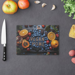 Vegan Home Tempered Glass Cutting Board Printify