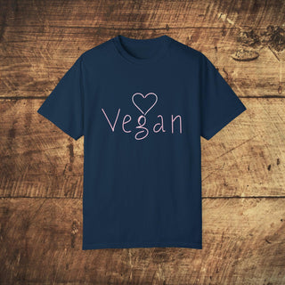 Vegan Heart Garment-Dyed T-shirt Printify
