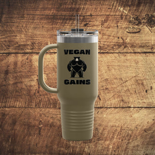 Vegan Gains Insulated Travel Mug, 40oz