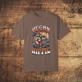 Vegan Hippie Garment-Dyed T-shirt Printify