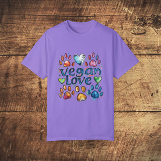 Vegan Love Garment-Dyed T-shirt Printify