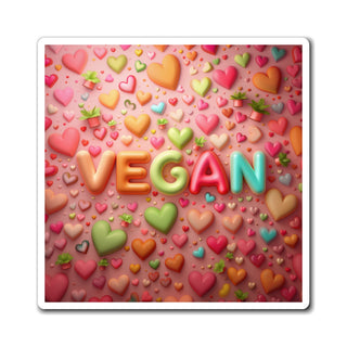 Vegan Hearts Magnet Printify