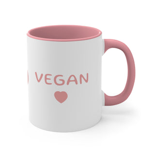 Vegan Heart Accent Coffee Mug, 11oz Printify