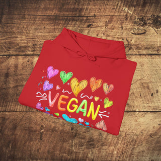 Vegan Hearts Heavy Blend™ Hooded Sweatshirt Printify