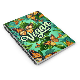 Vegan Butterflies Spiral Notebook - Ruled Line Printify