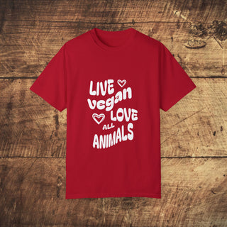 Live Vegan Unisex Garment-Dyed T-shirt