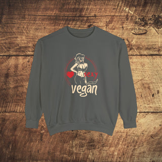 Sexy Vegan Garment-Dyed Sweatshirt Printify