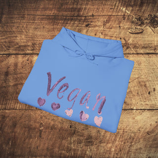 Vegan Hearts Heavy Blend™ Hooded Sweatshirt Printify