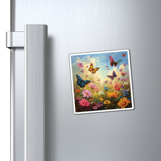 Colorful Vegan Butterflies Magnet Printify