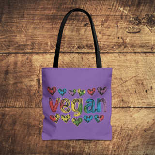 Vegan Hearts Tote Bag Printify