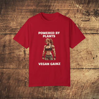 Powered By Plants Garment-Dyed T-shirt Printify