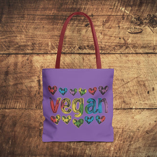 Vegan Hearts Tote Bag Printify