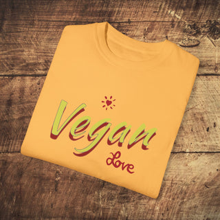 Vegan Love Garment-Dyed T-shirt Printify