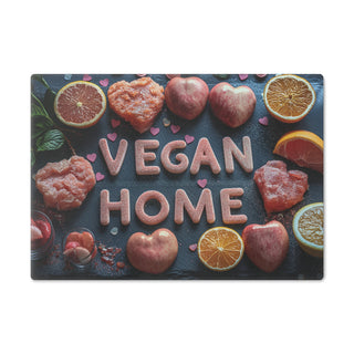 Vegan Home Tempered Glass Cutting Board Printify