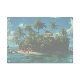 Vegan Island Tempered Glass Cutting Board Printify