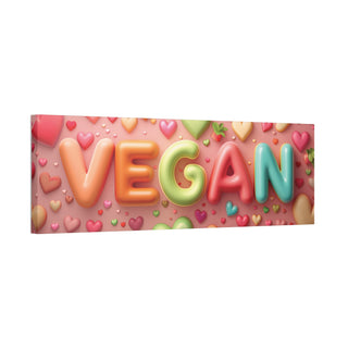 Vegan Hearts Classic Stretched Canvas Printify