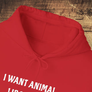 I Want Animal Liberation Heavy Blend™ Hooded Sweatshirt Printify