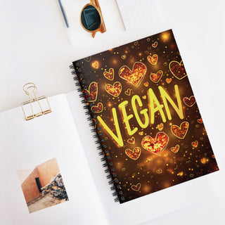 Vegan Hearts Spiral Notebook - Ruled Line Printify