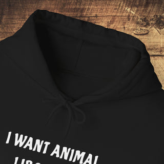 I Want Animal Liberation Heavy Blend™ Hooded Sweatshirt Printify