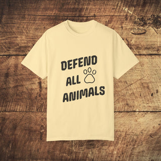Defend All Animals Garment-Dyed T-shirt Printify