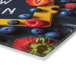 Raw Vegan Tempered Glass Cutting Board Printify