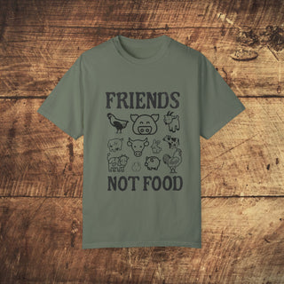 Friends Not Food Garment-Dyed T-shirt Printify