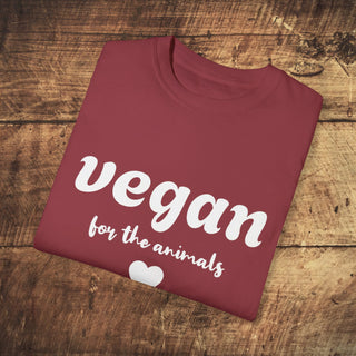 Vegan For The Animals Garment-Dyed T-shirt Printify