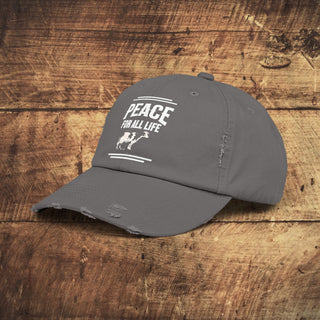 Peace For All Life Unisex Distressed Cap Printify