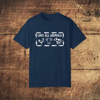 Love All Animals Garment-Dyed T-shirt Printify