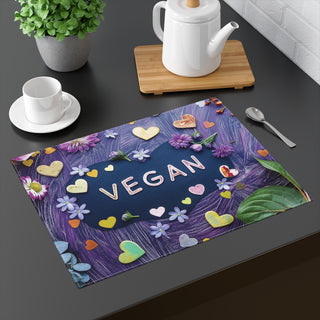 Colorful Vegan Hearts Placemat, 1pc Printify