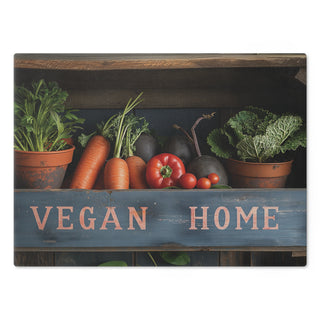 Vegan Home Tempered Glass Cutting Board Printify