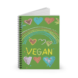 Vegan Hearts Spiral Notebook - Ruled Line