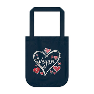 Vegan Hearts Organic Canvas Tote Bag