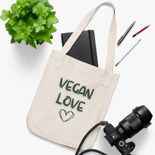 Vegan Love Organic Canvas Tote Bag