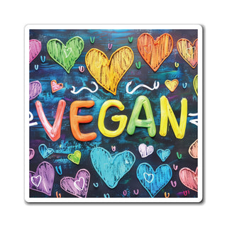 Vegan Hearts Magnet Printify