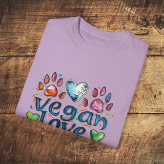 Vegan Love Garment-Dyed T-shirt Printify